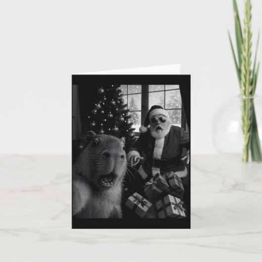 Capybara Selfie With Santa Funny Capybara For Men カード (正面)