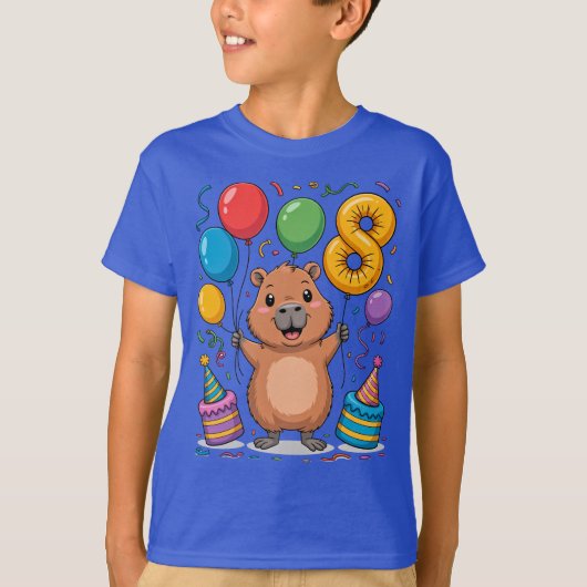 Capybara Shirt for Girls 8 Birthday Celebration Tシャツ (正面)