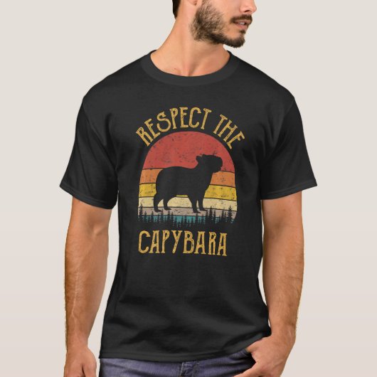Capybara Shirt Rodent Animal値おもしろい値の尊重 Tシャツ (正面)