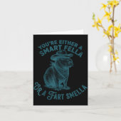 Capybara Smart Fella Fart Smella Funny Cowboy Humo カード (黄色い花)
