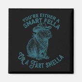 Capybara Smart Fella Fart Smella Funny Cowboy Humo マグネット (正面)