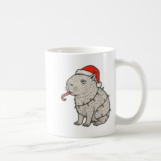 Capybara Smoking Christmas Ugly Cigarette Gen Z  コーヒーマグカップ (右)