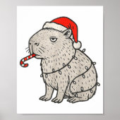 Capybara Smoking Christmas Ugly Cigarette Gen Z ポスター (正面)