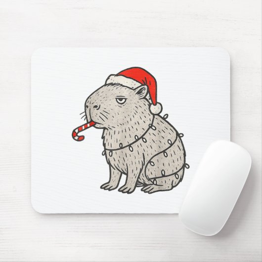 Capybara Smoking Christmas Ugly Cigarette Gen Z  マウスパッド (マウス)