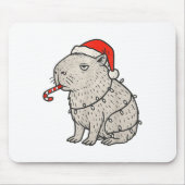 Capybara Smoking Christmas Ugly Cigarette Gen Z  マウスパッド (正面)