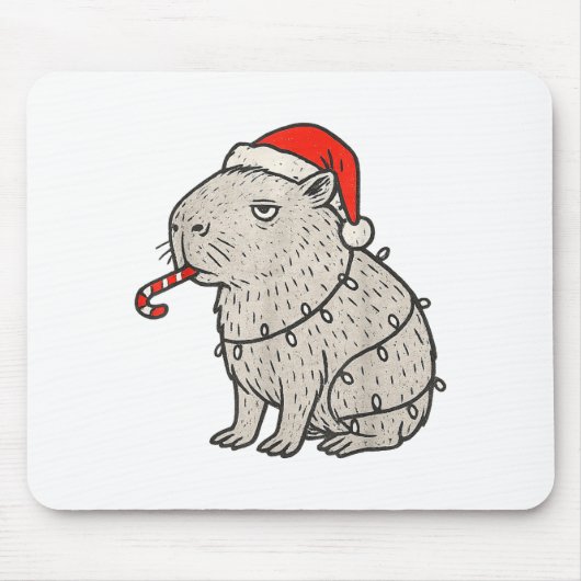 Capybara Smoking Christmas Ugly Cigarette Gen Z  マウスパッド (正面)
