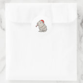 Capybara Smoking Christmas Ugly Cigarette Gen Z  ラウンドシール (バッグ)