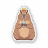 Capybara Sticker – Cute Animal Scrapbooking Decal シール (正面)