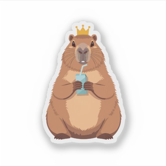 Capybara Sticker – Cute Animal Scrapbooking Decal シール (正面)