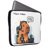 Capybara Streamer Laptop Sleeve – Custom Name or C ラップトップスリーブ (正面右)