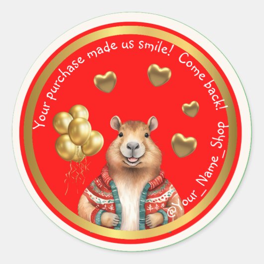 CAPYBARA STYLE  !  Your Brand Deserves a Capybara! ラウンドシール (正面)