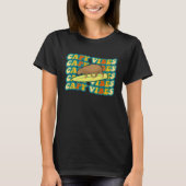 Capybara Surfing At Beach Sunset Summer Surf Capy  Tシャツ (正面)