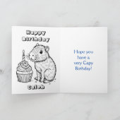  Capybara Themed Boy's Birthday Party Personalized カード (内部)