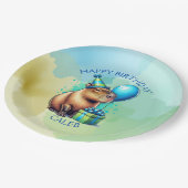 Capybara Themed Boy's Birthday Party Personalized ペーパープレート (アングル)