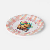 Capybara themed Girl's Birthday Party ペーパープレート (アングル)