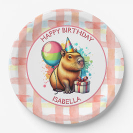 Capybara themed Girl's Birthday Party ペーパープレート