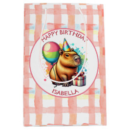 Capybara themed Girl's Birthday Party ミディアムペーパーバッグ