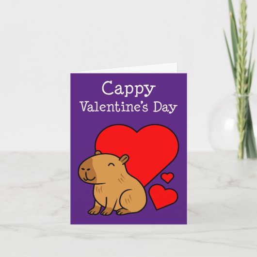 Capybara Valentine Animal Pun Cute シーズンカード (正面)