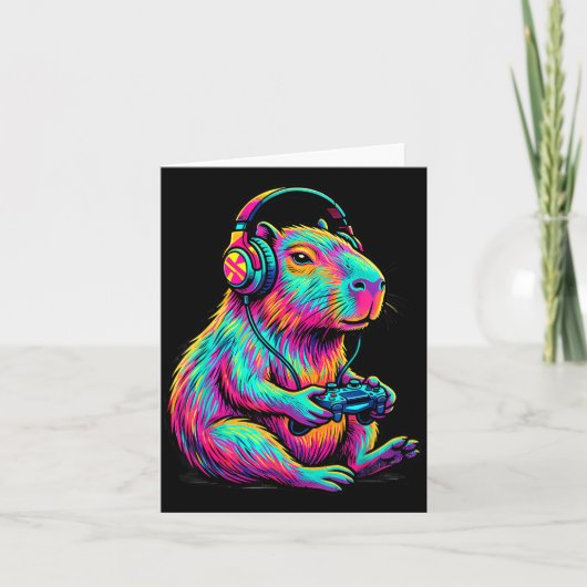Capybara Video Games Gamer Funny Gaming Graphic Ki カード (正面)