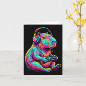 Capybara Video Games Gamer Funny Gaming Graphic Ki カード (黄色い花)