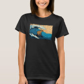 Capybara Wave Capibara Gnawer Beach Surfing Tシャツ (正面)