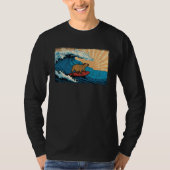 Capybara Wave  Surfing Capibara Animal Tシャツ (正面)