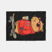 Capybara With Sungles Skater Capy フリースブランケット (正面(横))