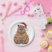 Capybara Xmas Matching Funny Santa ペーパープレート (パーティー)