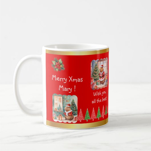 CAPYBARA XMAS MUG コーヒーマグカップ (左)