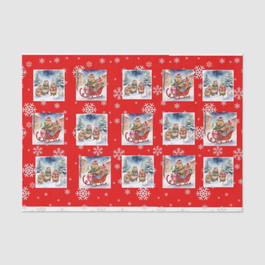 CAPYBARA XMAS TISSUE PAPER 薄葉紙 (正面)