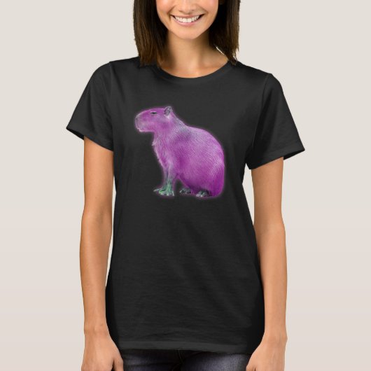 Capybaras Cute Space Capybara Martian Pink Tシャツ (正面)