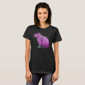 Capybaras Cute Space Capybara Martian Pink Tシャツ (正面フル)