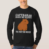 Capybaras Make me Happy Capybaras Capybara Tシャツ (正面)