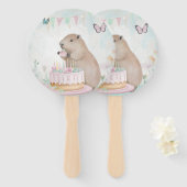 Capybura Cakefest誕生日パーティーのハンドファン ハンドファン (正面&裏面)