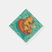 Capylara cocktail sur bouée à la piscine スタンダードカクテルナプキン (角)