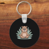 Capyra Meditating Cute Yoga Tee Yogi Meditation  キーホルダー (正面)