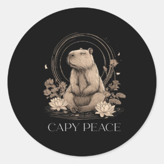 Capyra Peace Cute Yoga  ラウンドシール