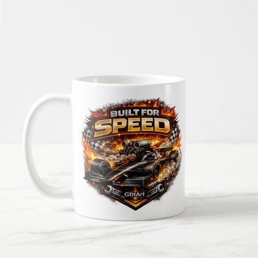 Car - BUILT FOR SPEED コーヒーマグカップ (左)