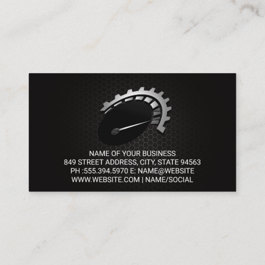 Car Care | Auto Service Logo | Mechanic 名刺 (裏面)