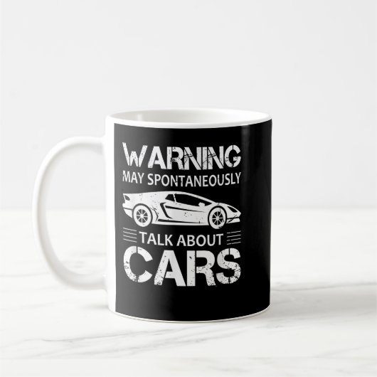 Car Dealer Warning May Spontaneously Start Talking コーヒーマグカップ (左)