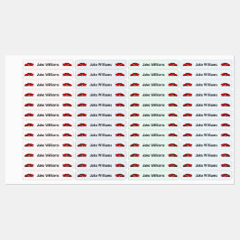 Car Design Kids' Name Clothing School Labels ラベル