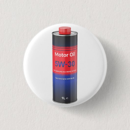 Car engine oil tin bottle 缶バッジ (正面)