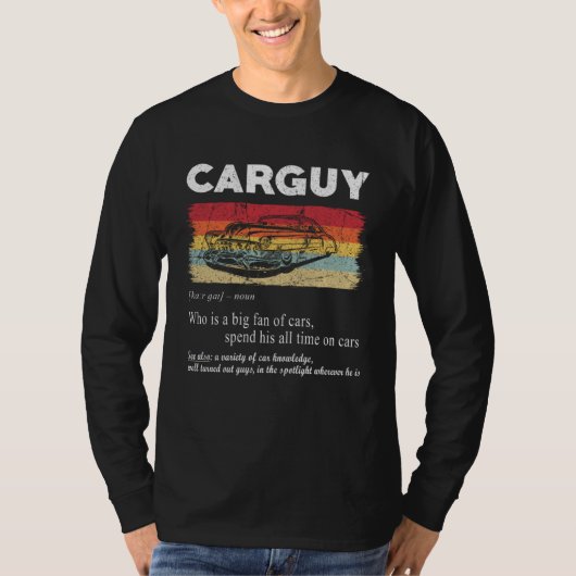 Car Guy Definition Retro Vintage Car Tシャツ (正面)