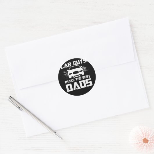 Car Guys Make The Best Dads Fathers Day Mechanic ラウンドシール (封筒)