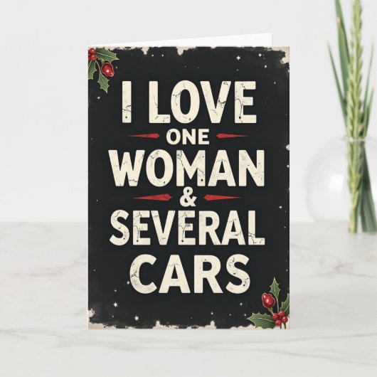 Car Lover Christmas Greeting Card カード (正面)