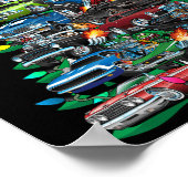 Car Madness Christmas Tree! Muscle Cars And Hotrod ポスター (角)