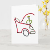 Car Mechanic Stickman カード (黄色い花)