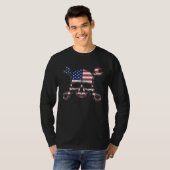 Car Mechanic USA Flag Wrench Garage Tシャツ (正面フル)