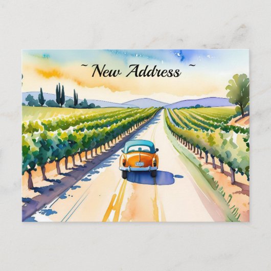 CAR ON THE MOVE CHANGE OF ADDRESS POSTCARD シーズンポストカード (正面)