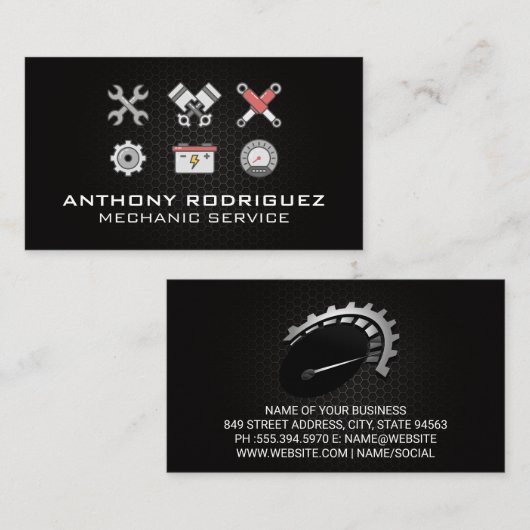 Car Parts and Mechanic Tools 名刺 (正面/裏面)